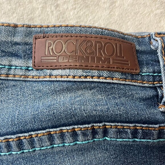 Rock & Roll Denim Embroidered Rival Low Rise Western Bootcut Jeans - Picture 6 of 16